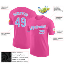 Load image into Gallery viewer, Custom Pink Light Blue-White Performance T-Shirt