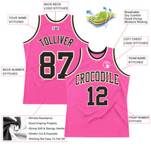 Load image into Gallery viewer, Custom Pink Black-Cream Authentic Throwback Basketball Jersey