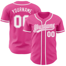 Load image into Gallery viewer, Custom Pink White Authentic Baseball Jersey