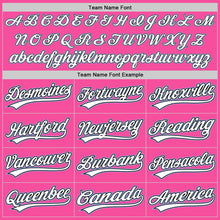 Load image into Gallery viewer, Custom Pink White Black-Light Blue Authentic Baseball Jersey