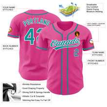 Load image into Gallery viewer, Custom Pink Teal-White Authentic Baseball Jersey