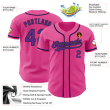 Load image into Gallery viewer, Custom Pink Purple-Black Authentic Baseball Jersey