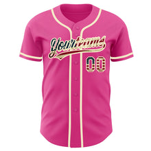 Load image into Gallery viewer, Custom Pink Vintage USA Flag-Cream Authentic Baseball Jersey