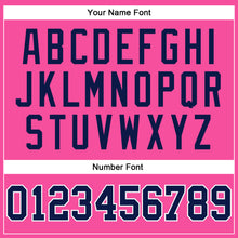 Load image into Gallery viewer, Custom Pink White Pinstripe Navy-White Authentic Basketball Jersey