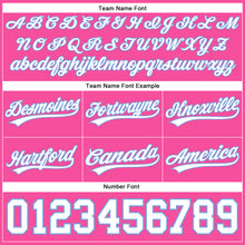 Load image into Gallery viewer, Custom Pink White-Light Blue Authentic Throwback Basketball Shorts