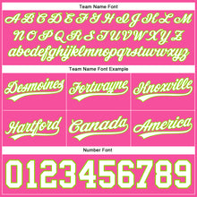 Load image into Gallery viewer, Custom Pink White-Neon Green Authentic Throwback Basketball Shorts