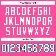 Load image into Gallery viewer, Custom Pink White Black-Light Blue Authentic Throwback Basketball Jersey