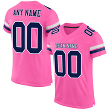 Load image into Gallery viewer, Custom Pink Navy-White Mesh Authentic Football Jersey