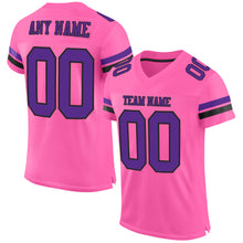 Load image into Gallery viewer, Custom Pink Purple-Black Mesh Authentic Football Jersey