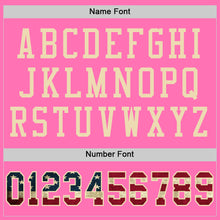 Load image into Gallery viewer, Custom Pink Vintage USA Flag-City Cream Mesh Authentic Football Jersey