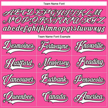 Load image into Gallery viewer, Custom Pink White-Black Hockey Lace Neck Jersey