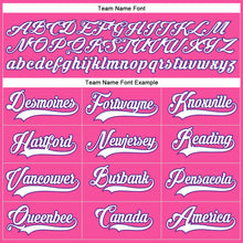 Load image into Gallery viewer, Custom Pink White-Purple Hockey Lace Neck Jersey