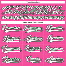 Load image into Gallery viewer, Custom Pink White-Green Hockey Lace Neck Jersey