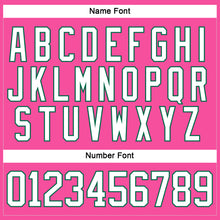 Load image into Gallery viewer, Custom Pink White-Kelly Green Hockey Lace Neck Jersey