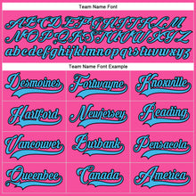 Load image into Gallery viewer, Custom Pink Sky Blue-Black Hockey Lace Neck Jersey