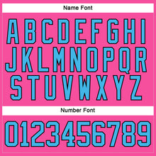 Load image into Gallery viewer, Custom Pink Sky Blue-Black Hockey Lace Neck Jersey
