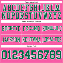 Load image into Gallery viewer, Custom Stitched Pink Kelly Green-White Football Pullover Sweatshirt Hoodie