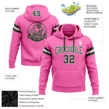 Load image into Gallery viewer, Custom Stitched Pink Green-White Football Pullover Sweatshirt Hoodie