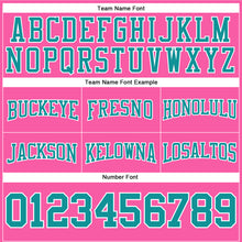 Load image into Gallery viewer, Custom Stitched Pink Teal-White Football Pullover Sweatshirt Hoodie