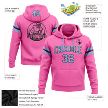 Load image into Gallery viewer, Custom Stitched Pink Light Blue-Black Football Pullover Sweatshirt Hoodie