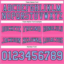 Load image into Gallery viewer, Custom Stitched Pink Light Blue-Black Football Pullover Sweatshirt Hoodie