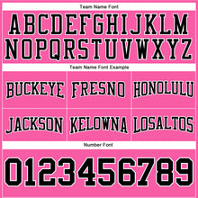 Load image into Gallery viewer, Custom Stitched Pink Black-White Football Pullover Sweatshirt Hoodie