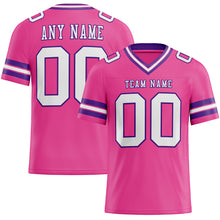 Load image into Gallery viewer, Custom Pink White-Purple Authentic Football Jersey