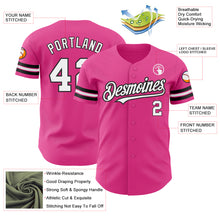 Load image into Gallery viewer, Custom Pink White-Black Authentic Baseball Jersey