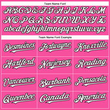 Load image into Gallery viewer, Custom Pink White-Black Authentic Baseball Jersey