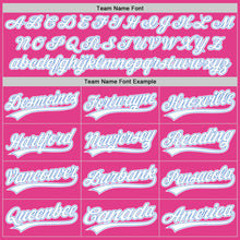 Load image into Gallery viewer, Custom Pink White-Light Blue Authentic Throwback Baseball Jersey