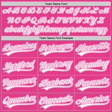 Load image into Gallery viewer, Custom Pink White-Black Authentic Throwback Baseball Jersey