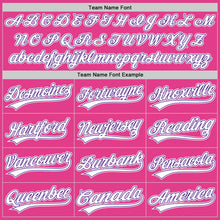 Load image into Gallery viewer, Custom Pink White-Purple Authentic Throwback Baseball Jersey