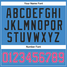 Load image into Gallery viewer, Custom Powder Blue Pink-Black Authentic Baseball Jersey