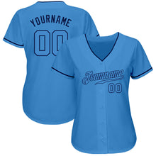 Load image into Gallery viewer, Custom Powder Blue Powder Blue-Navy Authentic Baseball Jersey