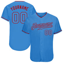 Load image into Gallery viewer, Custom Powder Blue Powder Blue-Red Authentic Baseball Jersey