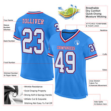 Load image into Gallery viewer, Custom Powder Blue White-Royal Mesh Authentic Throwback Football Jersey