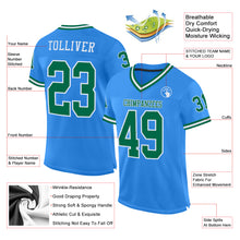 Load image into Gallery viewer, Custom Powder Blue Kelly Green-White Mesh Authentic Throwback Football Jersey