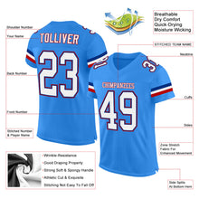 Load image into Gallery viewer, Custom Powder Blue White-Red Mesh Authentic Football Jersey