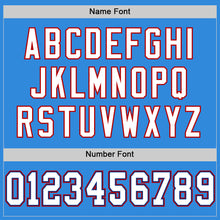 Load image into Gallery viewer, Custom Powder Blue White-Red Mesh Authentic Football Jersey