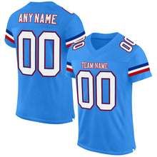 Load image into Gallery viewer, Custom Powder Blue White-Red Mesh Authentic Football Jersey