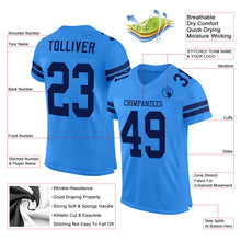 Load image into Gallery viewer, Custom Powder Blue Navy Mesh Authentic Football Jersey