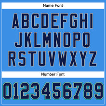 Load image into Gallery viewer, Custom Powder Blue Navy-Aqua Mesh Authentic Football Jersey