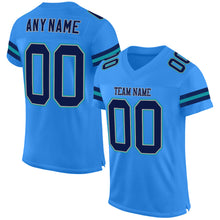 Load image into Gallery viewer, Custom Powder Blue Navy-Aqua Mesh Authentic Football Jersey