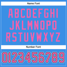 Load image into Gallery viewer, Custom Powder Blue Pink-Black Mesh Authentic Football Jersey