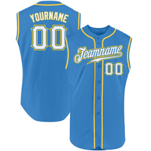 Load image into Gallery viewer, Custom Powder Blue White-Gold Authentic Sleeveless Baseball Jersey