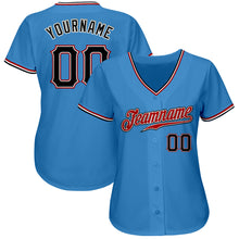 Load image into Gallery viewer, Custom Powder Blue Black-Red Authentic Baseball Jersey