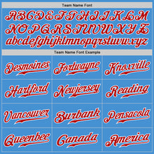 Load image into Gallery viewer, Custom Powder Blue White Pinstripe Red-White Authentic Baseball Jersey