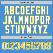 Load image into Gallery viewer, Custom Powder Blue White Pinstripe Gold-White Authentic Baseball Jersey