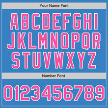Load image into Gallery viewer, Custom Powder Blue Pink-White Authentic Baseball Jersey