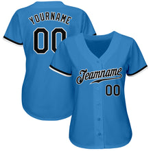 Load image into Gallery viewer, Custom Powder Blue Black-White Authentic Baseball Jersey